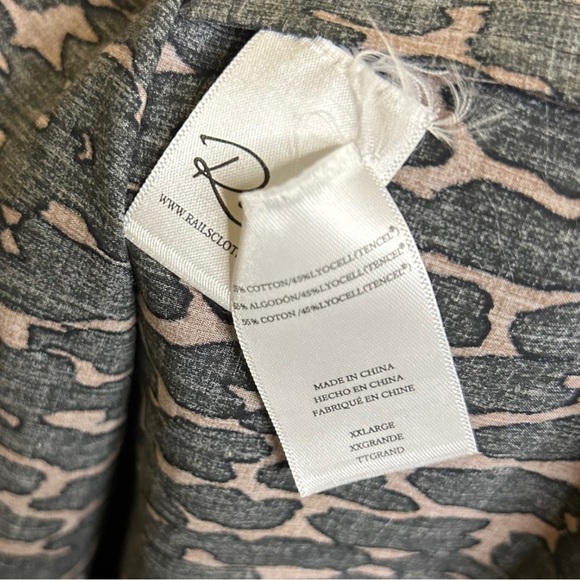 Rails Ariana Blouse Mock Neck Ruffle Cotton Cheetah Animal Print - Picture 9 of 9